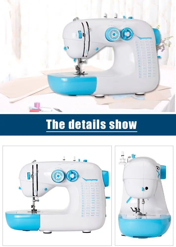 Hot selling HK-707 mutli-function domestic sewing machine able to round head kwyhole