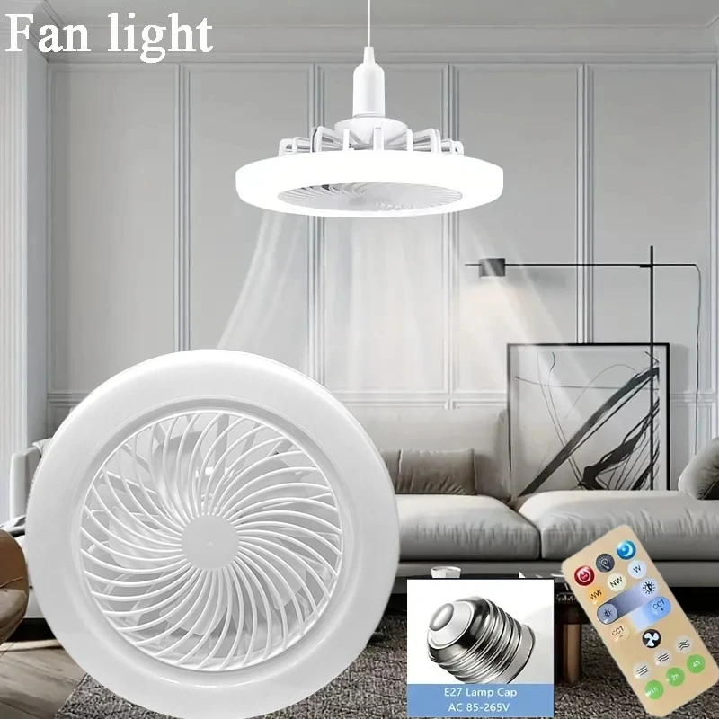 Xiaomi-Luz de ventilador com controle remoto, modo de 3 velocidades, conta de lâmpada LED, parafuso E27, controle de parede, teto do quarto, 2-em-1