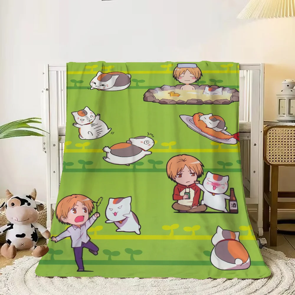 Velvet Blanket for Sofa Decoration Natsume Yuujinchou Luxury Bedding Kid's Blanket King Size Bed Blankets Characters Beach Towel