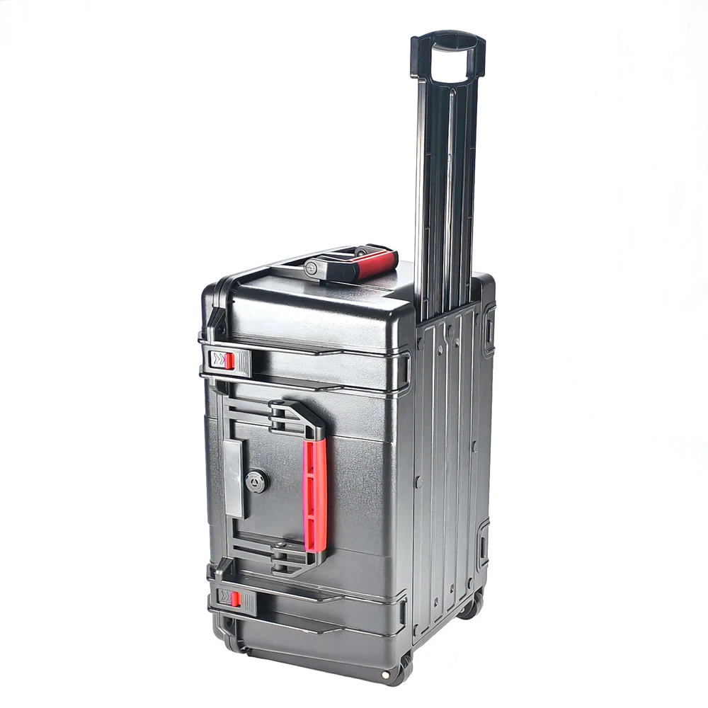 Rugged ABS Suitcase Safety Case Plastic Trolley Case Equipment Protective Carrying Hard Plastic Tool Case