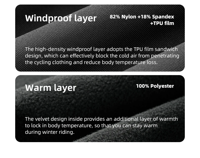 ROCKBROS Winter Warme Fahrradjacke Herren Mantel Thermofleece Fahrrad Windbreaker 3-Jahreszeiten Winddichte Outdoor-Sport Fahrradjacke – Detail 6