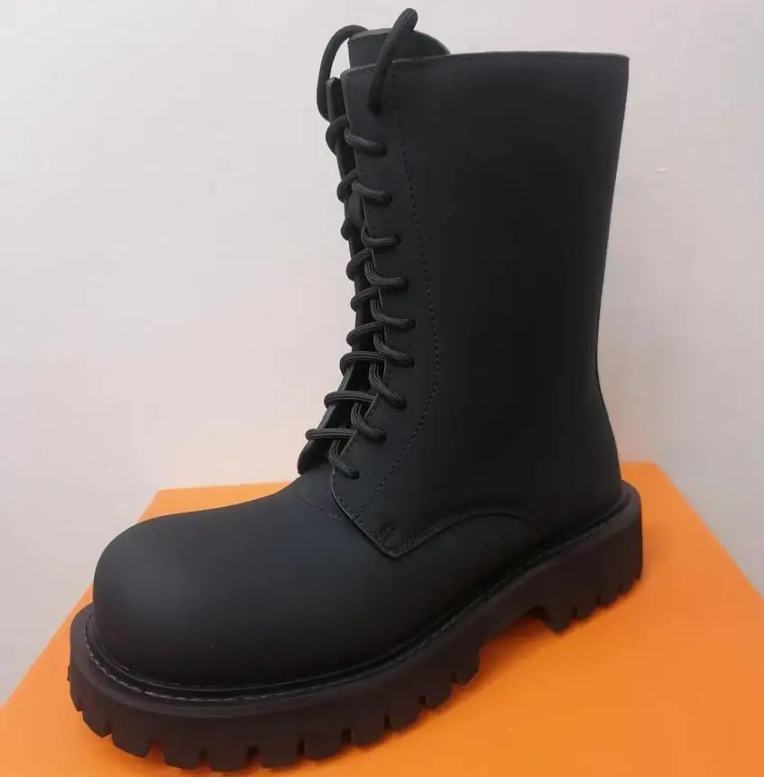 Мужские короткие ботинки с круглой головкой, модные мужские черные ботинки дерби со шнуровкой