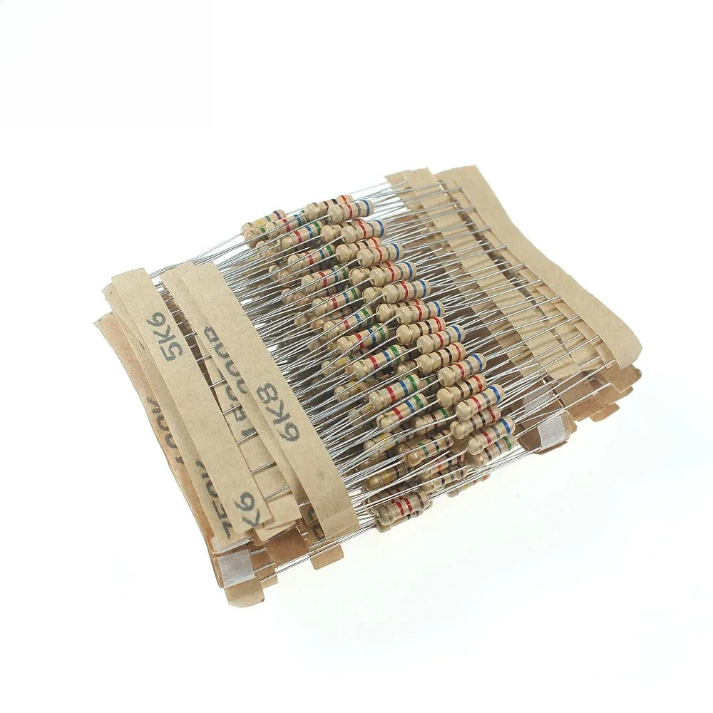 

300/1000PCS 0.5W Carbon Film Resistor Kit 1R-3M 1R-10M 5% Resistors Kit for Electronics DIY Repair