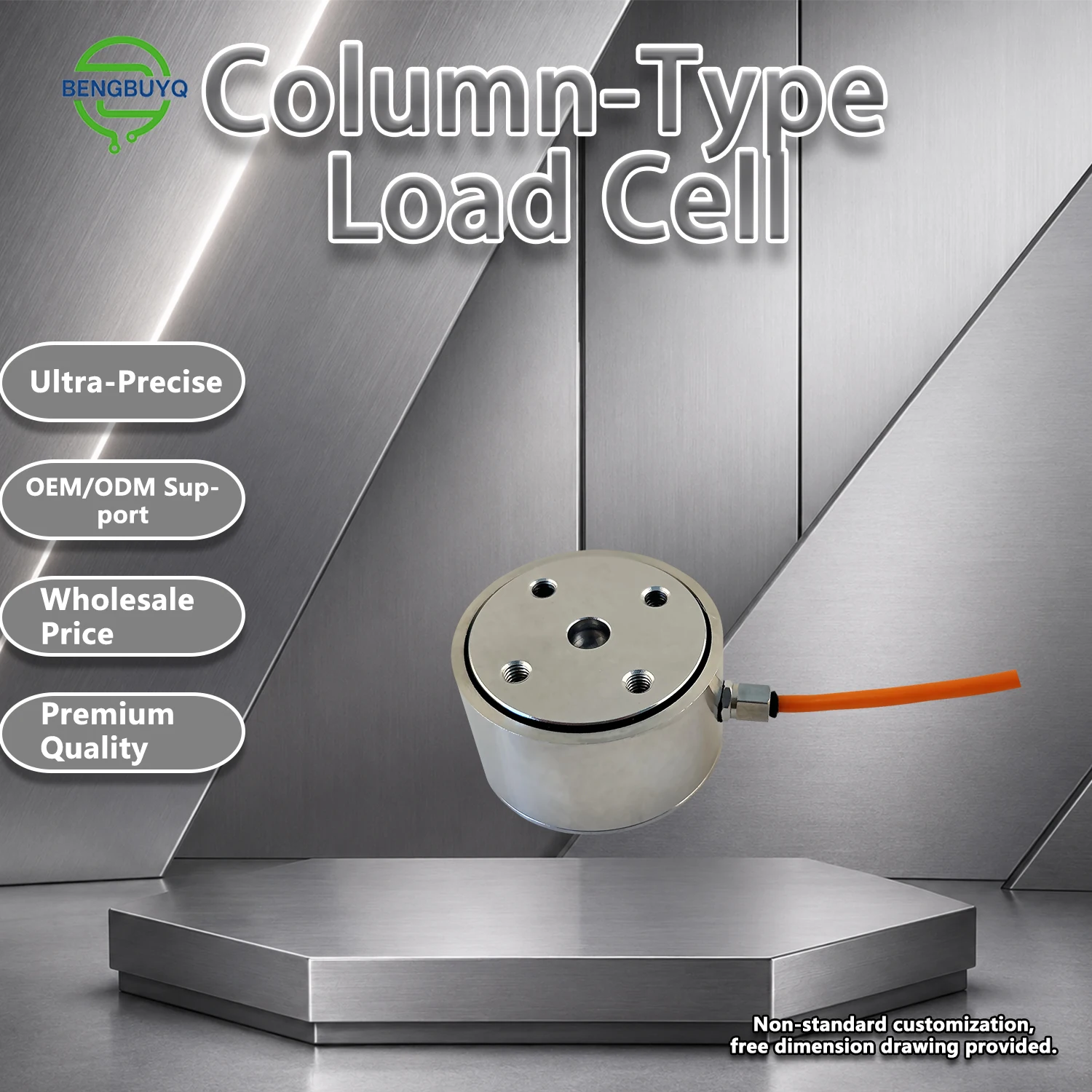 41.2mm Column Stainless Steel Flat Load Cell with Digital Indicator, Weight/Force Measuring System for Automation Equipment