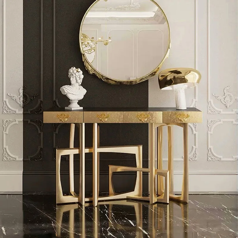 إحساس فاخر وخفيف وراقي، إحساس بتصميم منزلي، طاولة مدخل على الحائط #4