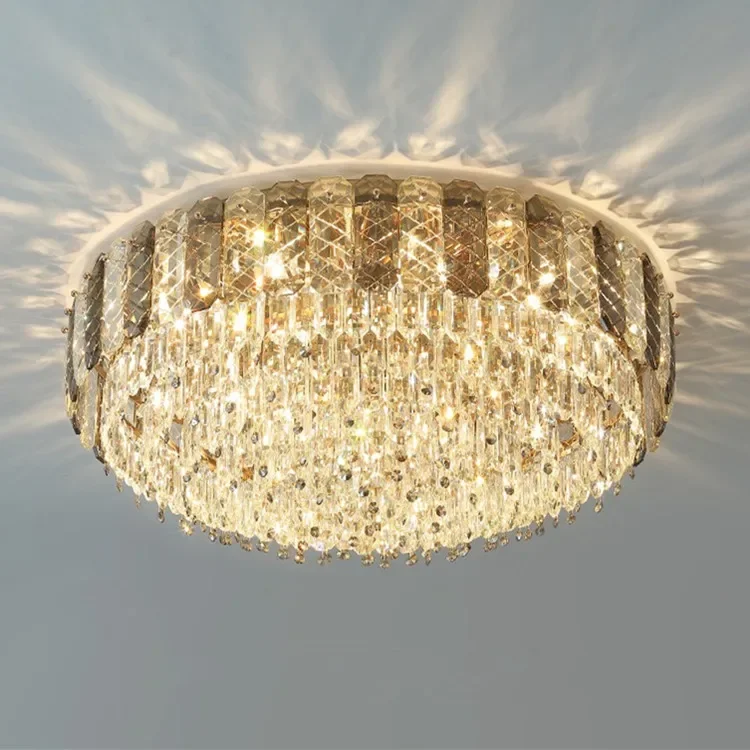 

Post-modern light luxury crystal living room, high-end luxury crystal ceiling lamp