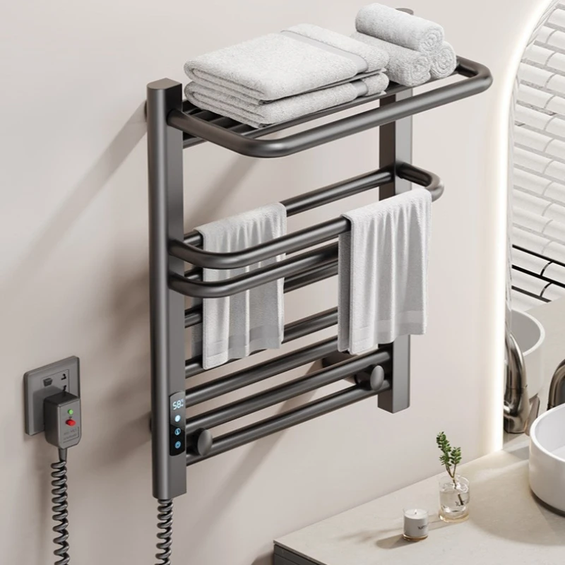 Smart Constant Temperature Towel Warmer Electric Bathroom Heated Rack Hygienic Towel Drying System Space Saving Bathroom Shelf