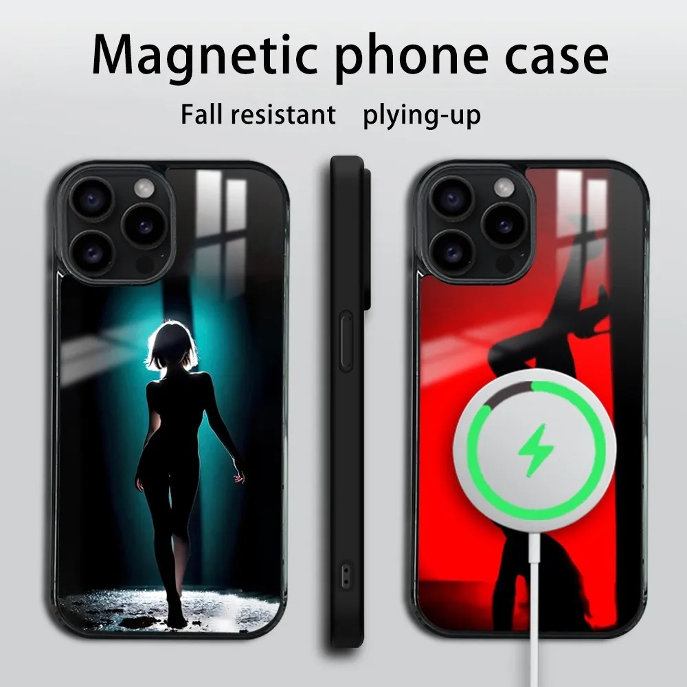 Sexy Back Killer Phone Case For iPhone 16 15 14 13 12 11 PRO MAX PLUS Mini Magnetic wireless mirror phone case