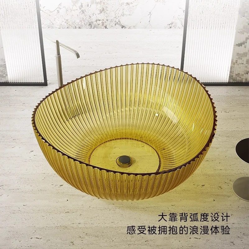 Transparent Bathtub New Household Independent High Luxury Vertical Striped Shell-shaped Customization
