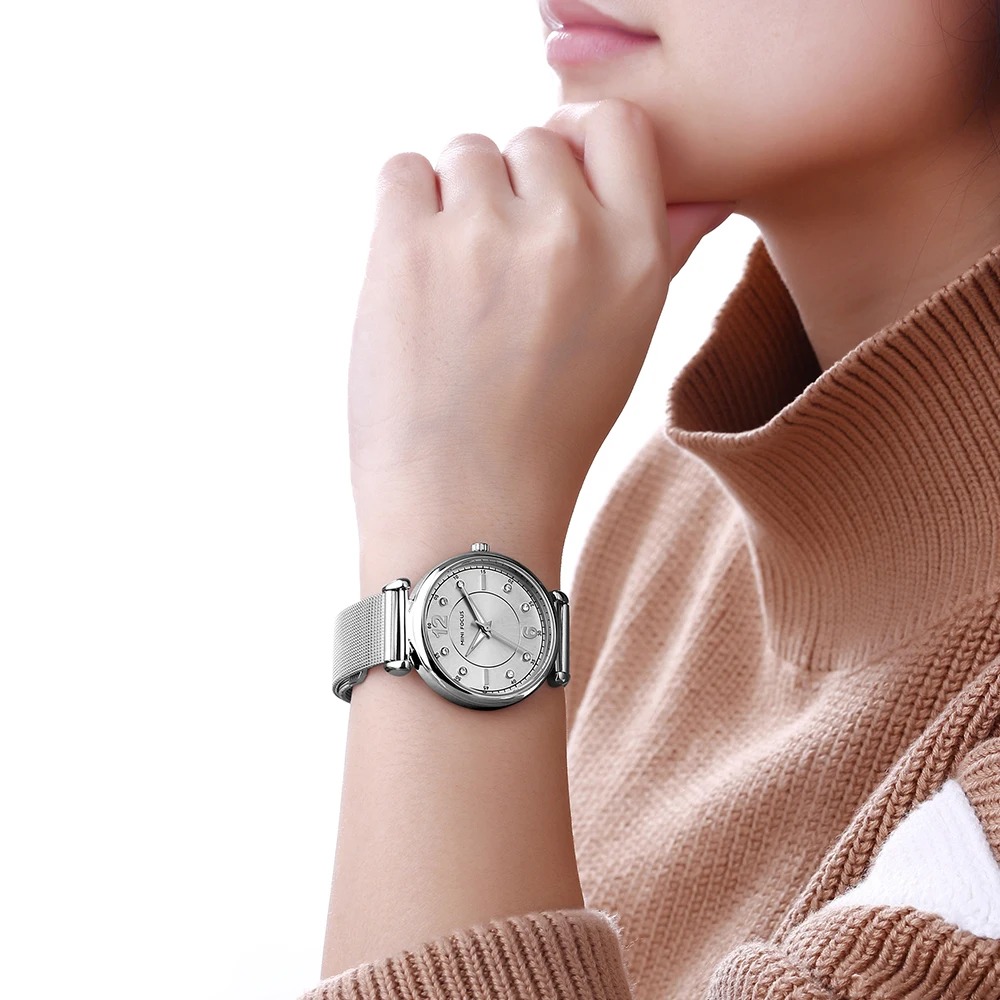 MINI FOCUS 0177 Elegante Damen Quarzuhr Mode Leuchtende Wasserdichte Metallband Casual Uhren für Frau uhren de mujer