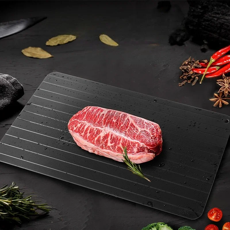 Fast Defrosting Tray for Frozen Meat Large Size Thawing Plate with Groove Design Defrost Food Rapid Safer Kitchen Gadgets Tools