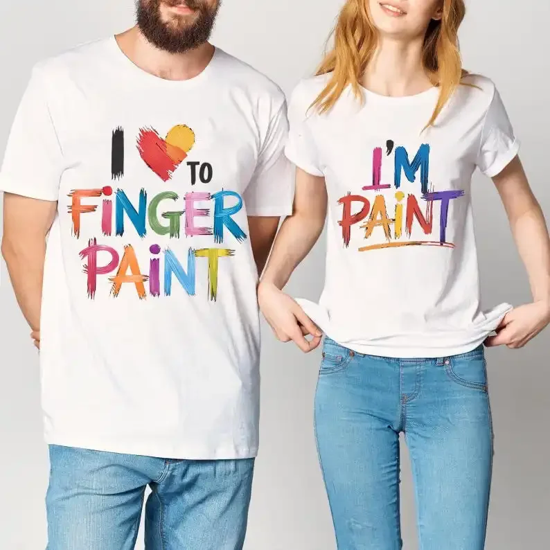 I Love To Finger Paint T-Shirt, Funny Artist Graphic Tee, Creative Painting Lover Shirt for Art Enthusiasts, Rude Couples Shirts