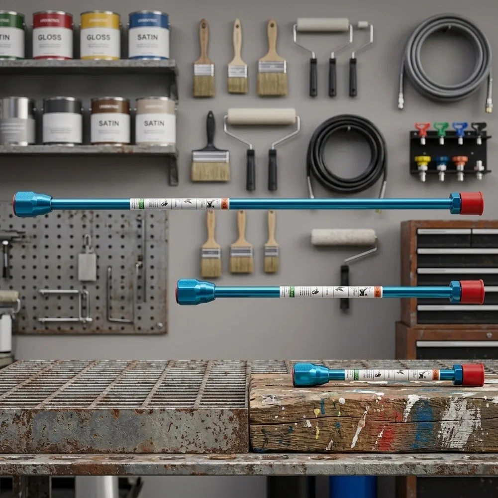 Extension Rod Compatible with Standard Airless Spray Equipment for Improved Accessibility and Coverage Control