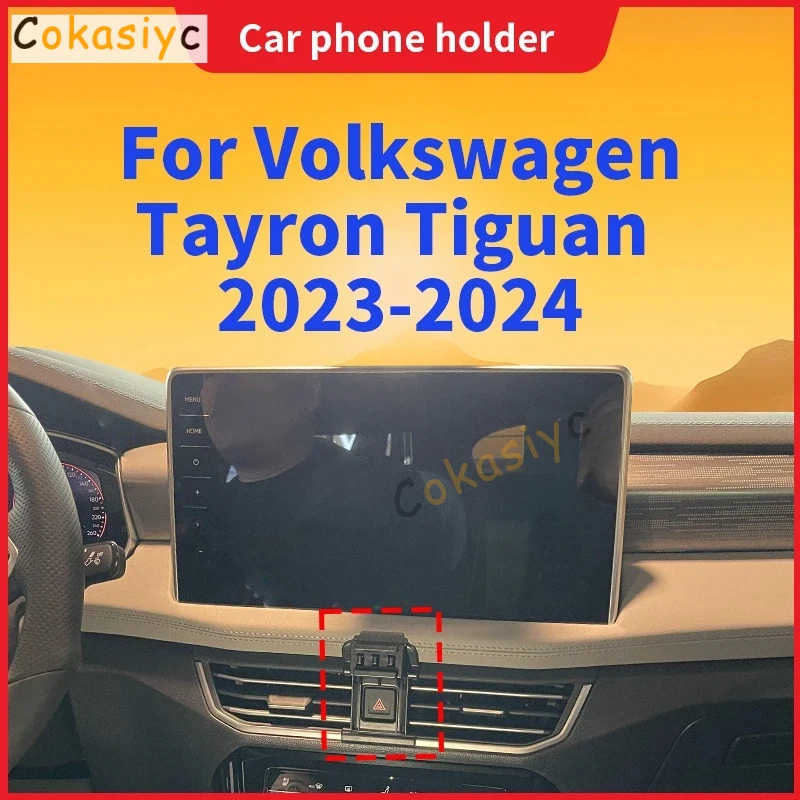 Auto-Handyhalterung für VW Tayron Tiguan 2023-2024 Spezielle Fixierhalterung mit Kabelloser Ladestation Innenraum-Zubehör