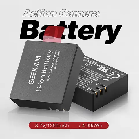 GeeKam 1350mah Original Action camera battery for AkasoEK7000/Campark/Crosstour/Apeman SJ4000 Battery
