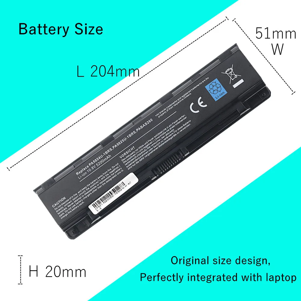 Juyaning Laptop Battery For Toshiba PA5024U-1BRS PABAS260 PABAS259 PABAS261 PABAS262 PA5023U-1BRS PA5025U-1BRS PA5026U-1BRS