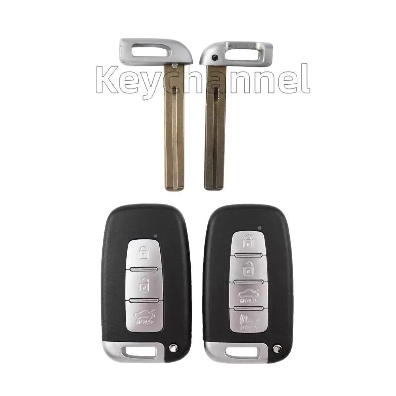 Em branco inteligente remoto chave do carro, lâmina de inserção Keyless para Hyundai IX35 Sonata Santa Fe, TOY48 Chave de emergência mecânica, 5 PCs, 10PCs