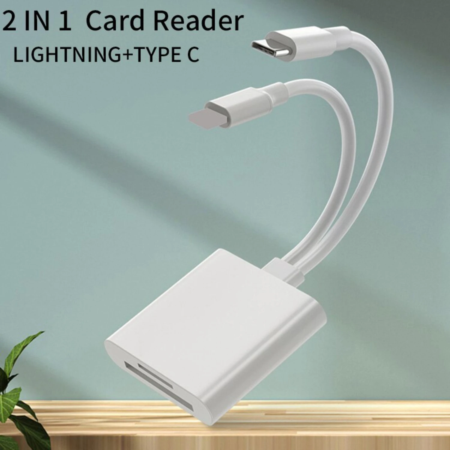 2 In 1 OTG Card Reader Type C Lightning to SD TF Memory Card Adapter  PC Laptop  Multi Smart Cardreader  APP Requires