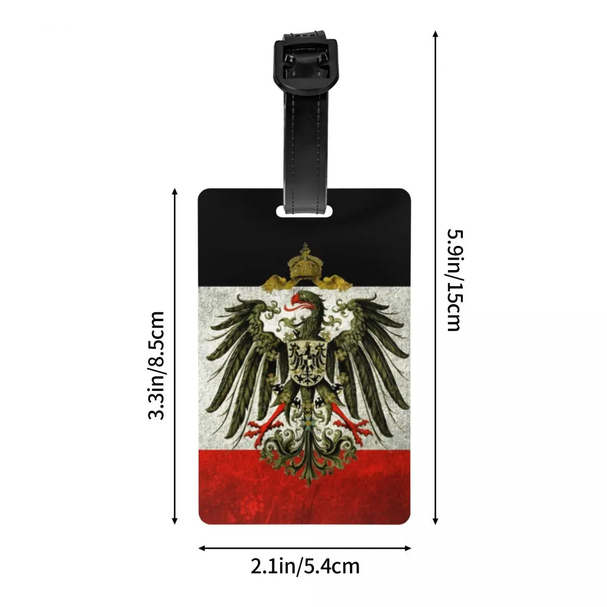 German Empire Flag Germany Luggage Tag for Suitcases Cute Baggage Tags Privacy Cover ID Label