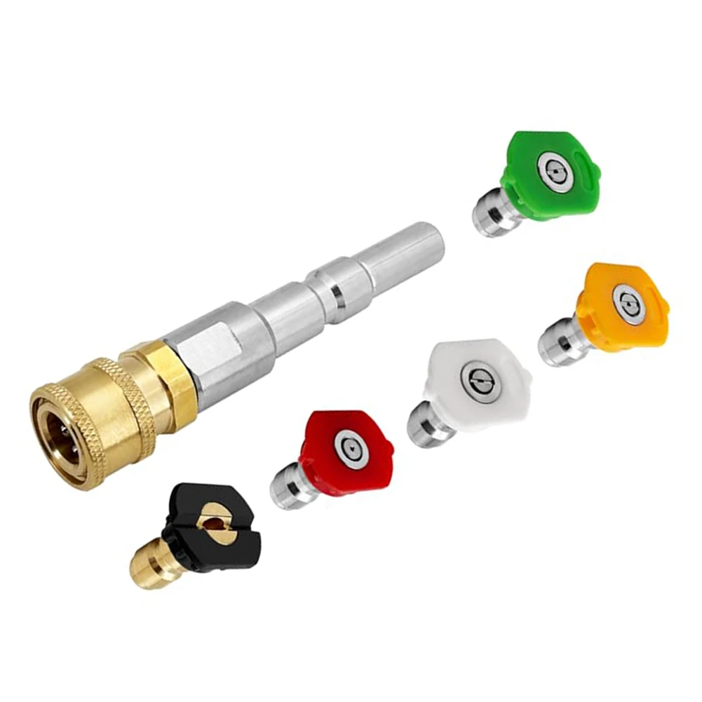 Pipe for Cleaning Nozzle Kit As Shown Pressure Washer Nozzle Set Five Different Spray Angles Robust Stainless Steel Build