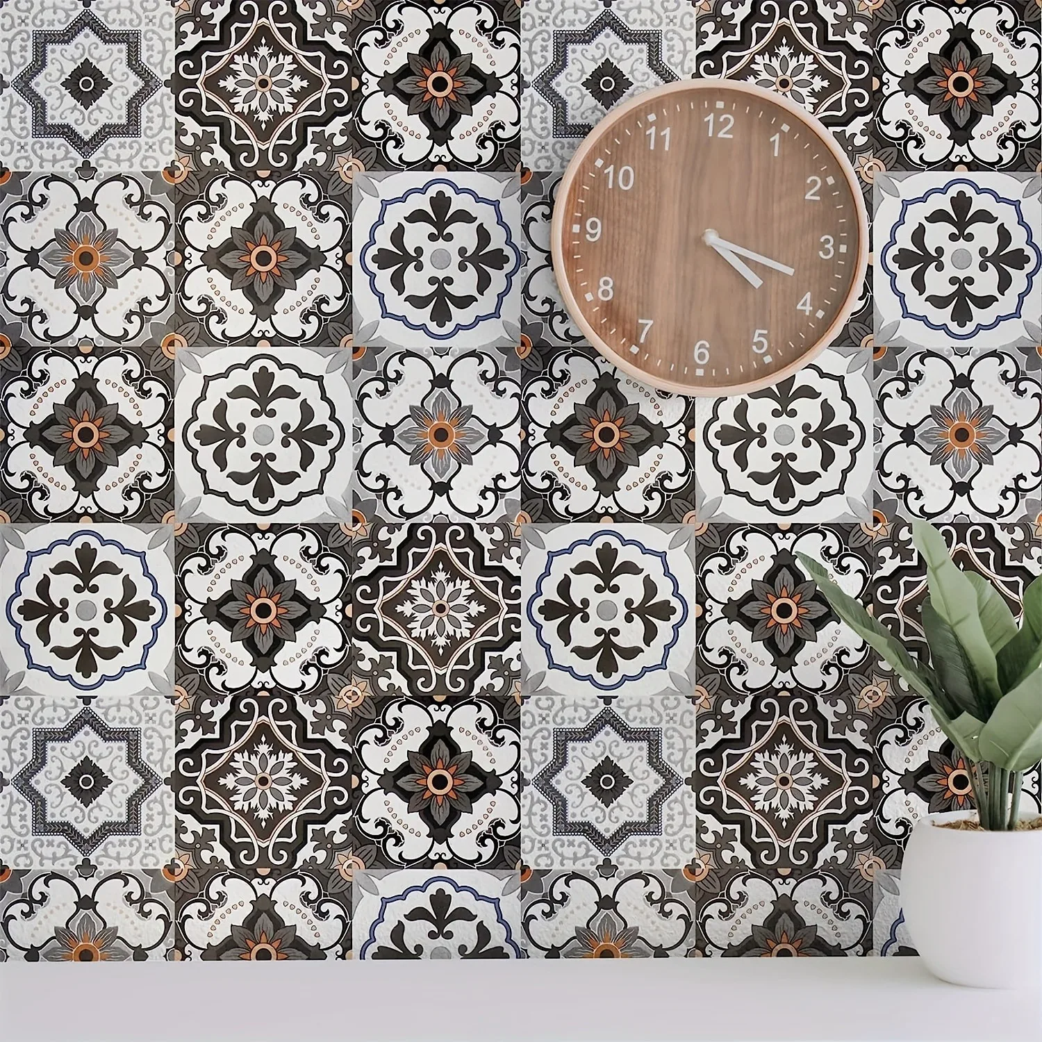 odern Faux Tile Peel and Stick Wallpaper Self Adhesive Removable Waterproof Vinyl Roll for Living Room Bedroom Kitchen Backspl