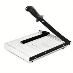 Heavy duty A4 paper cutting tool with durable metal base - Precise 300mm cuts, 10 page capacity