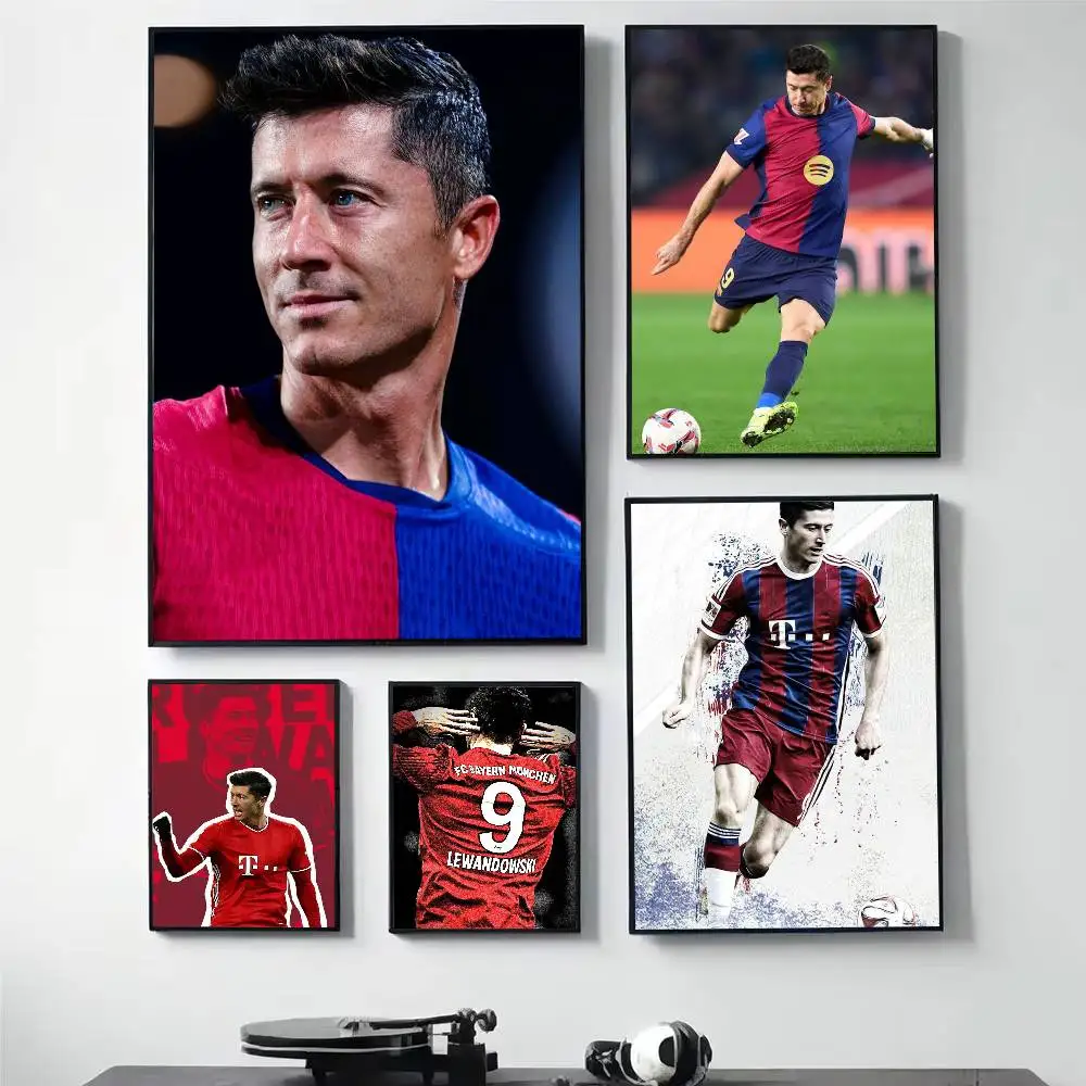 Complete Striker Robert L-Lewandowski Poster HD Self Adhesive Waterproof Wall Art Ideal for Home Office Dorm Gift