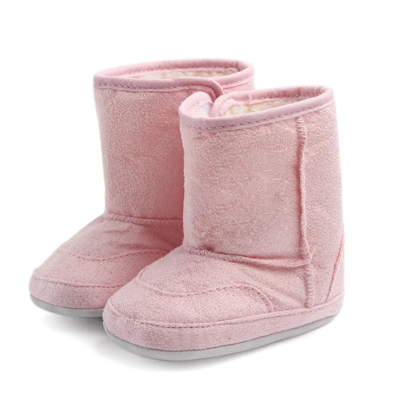 Baby Girl Boy Snow Booties Winter Solid Six Colors Warm Plush Soft Sole Non-slip High Quality Toddler Shoes First Walkers MJ0407