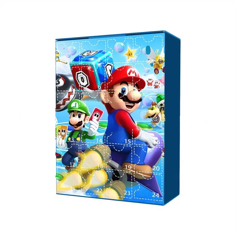 Super Mario Bros 24-dagen kerstvakantie adventskalender anime verrassingsdoos pop cartoon schattig 24-dagen countdown box kerstcadeau