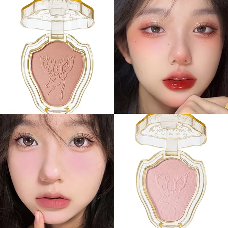 Koreanisches Gesicht Rouge matte natürliche Wange Tönung aufhellen Gesicht wasserdicht Gesicht Kontur Kosmetik erröten Puder weiches weibliches Make-up