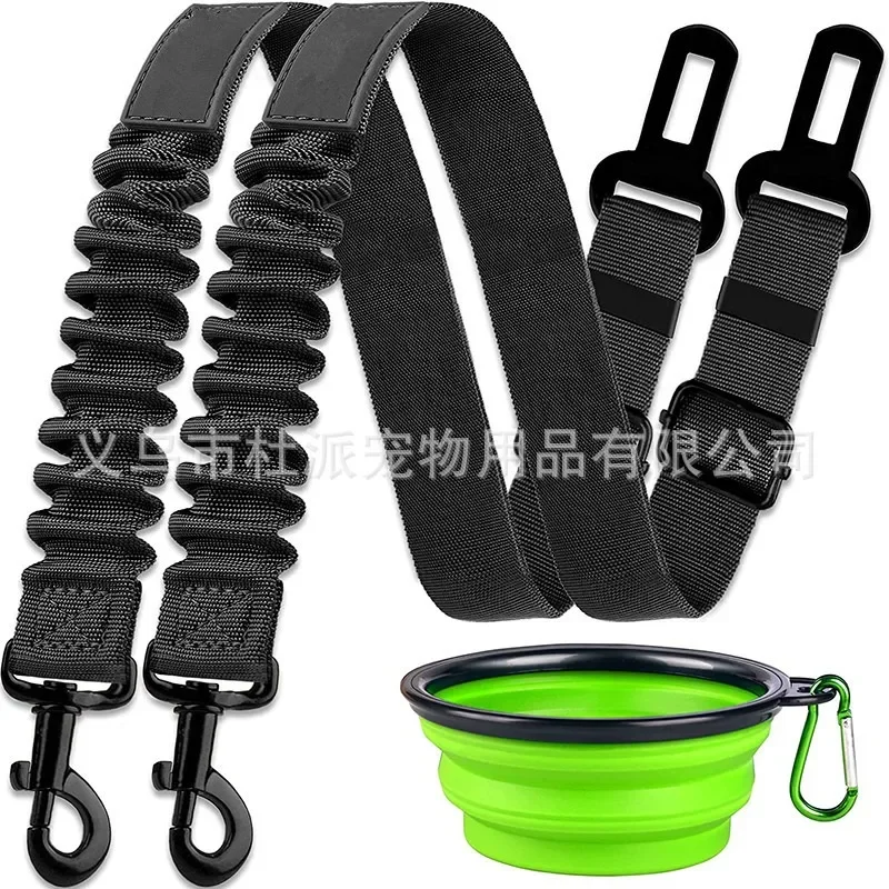 Amazon Car Dog Safety Buckle Pet Thickened Nylon Traction Elastic String Retractable Seat Belt Manufacturer