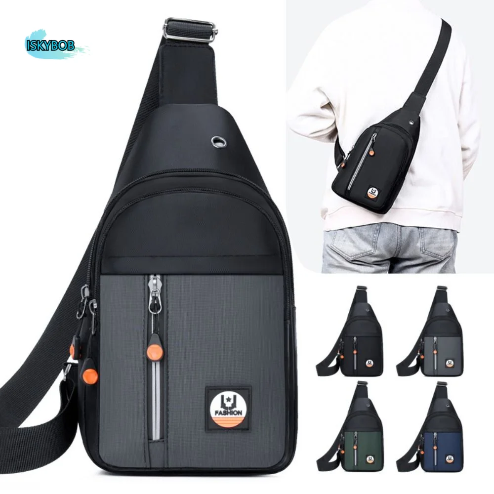 

Oxford Cloth Men's Chest Bag Multipocket Single Shoulder Outdoor Waist Bag Large Capacity Adjustable Strap Sports Walking Bag