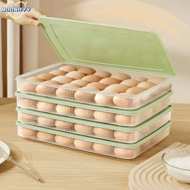 Refrigerator Food Storage Box Kitchen Accessories Organizer Fresh Box Dumplings Vegetable Egg Holder Stackable Microwave