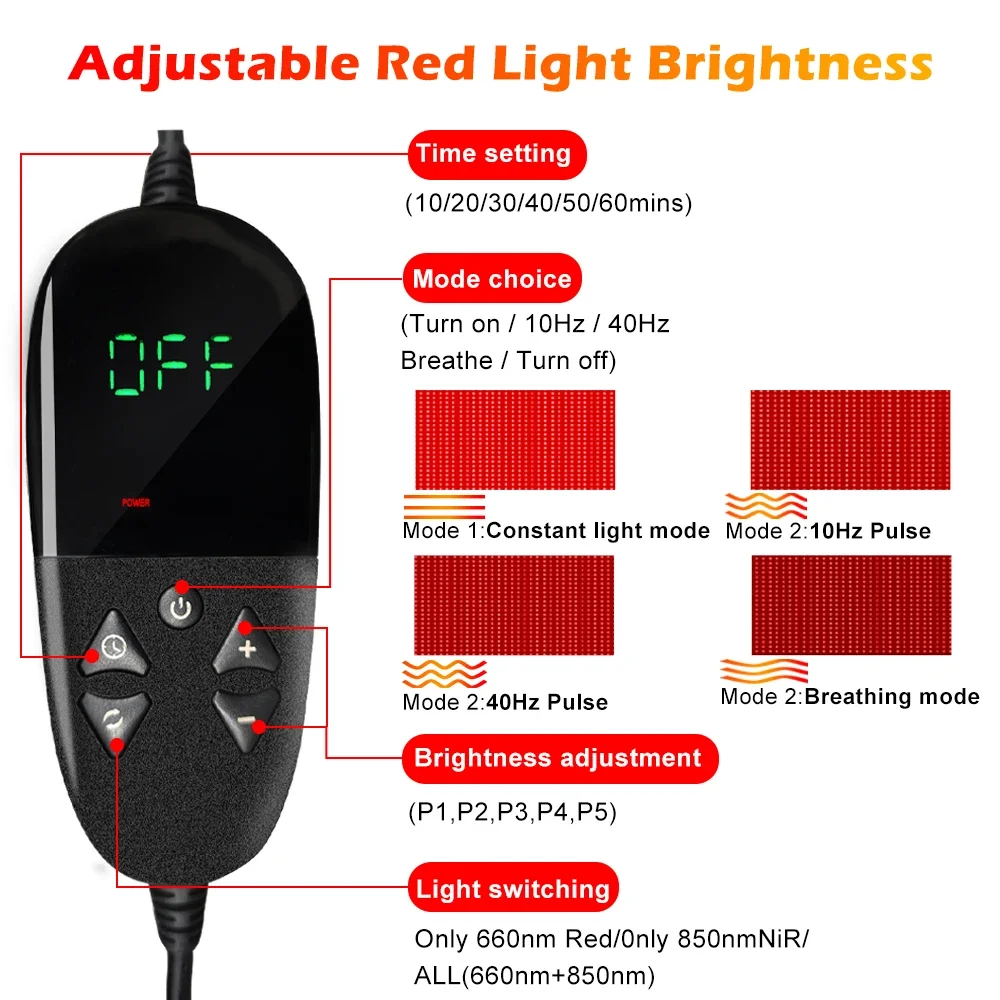 2026 180cm Large Size Professional Full Body Red Light Therapy Pad - 1350 LEDs (660nm & 850nm) for Full Body Pain Relief view 5