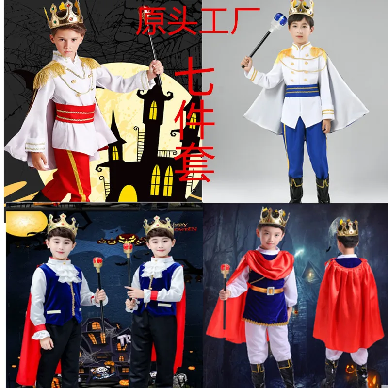 Halloween Childrens Costume cospaly Pirate King Role Playing Dienis Prince Performance Costume for Boys and Girls