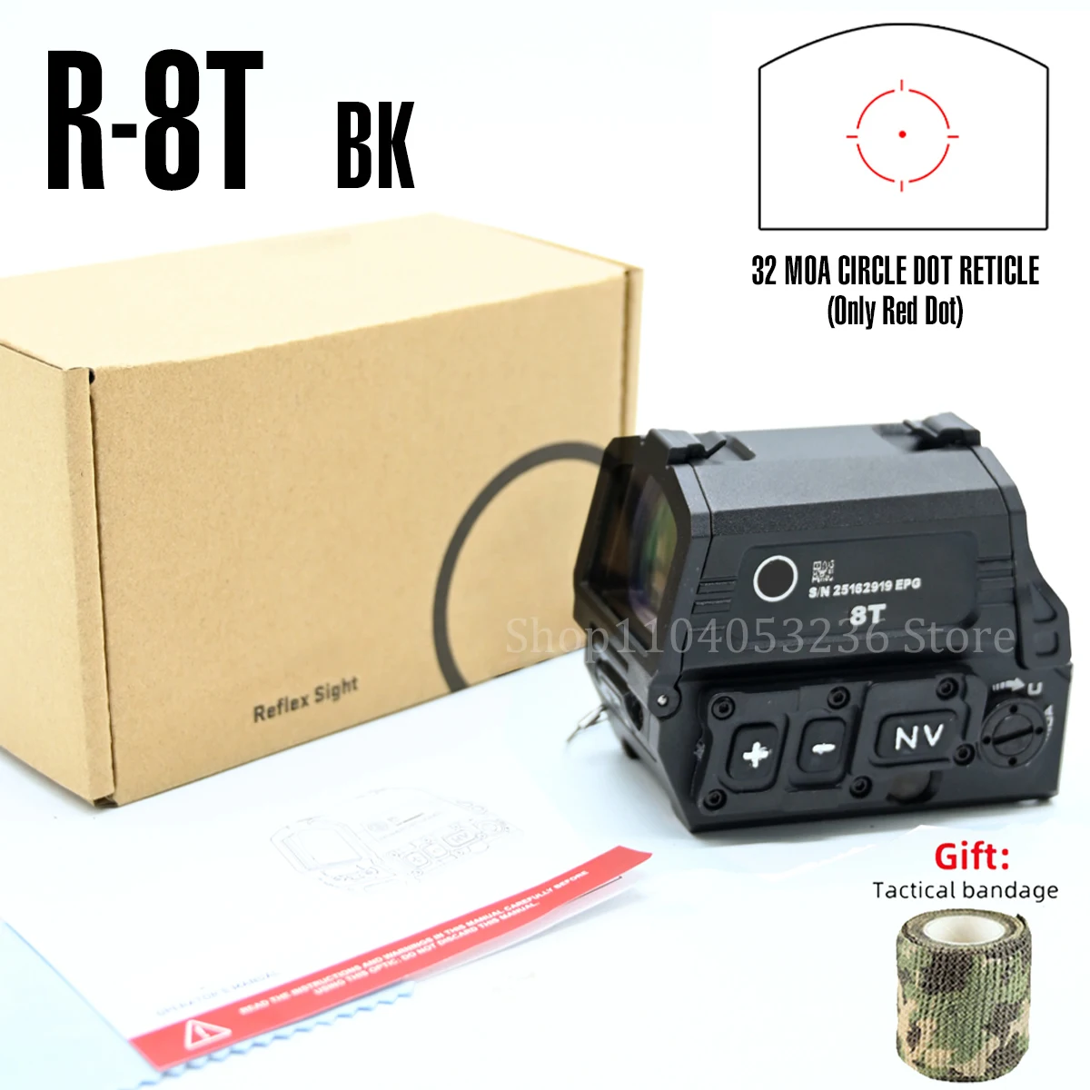 Tactische R-8T Holografische Red Dot Sight Circle Reticle Optische Reflex High-definition 3x Vergrootglas Gecombineerde Scope