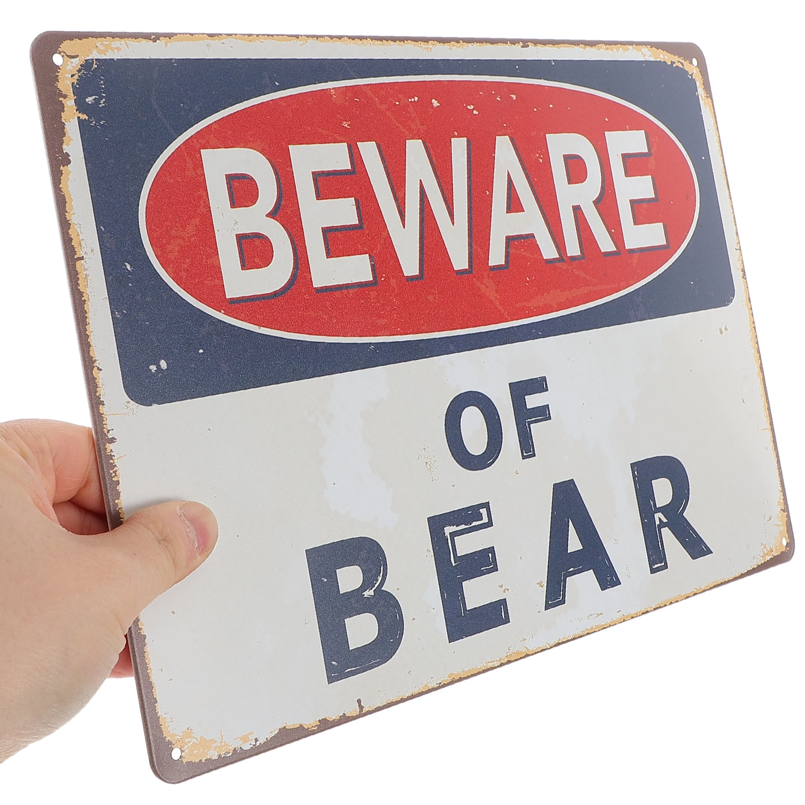 

Retro Iron Bear Warning Vintage Caution Outdoor Safety Decor For Home Garden Yard Commercial Spaces Durable Frameless Design