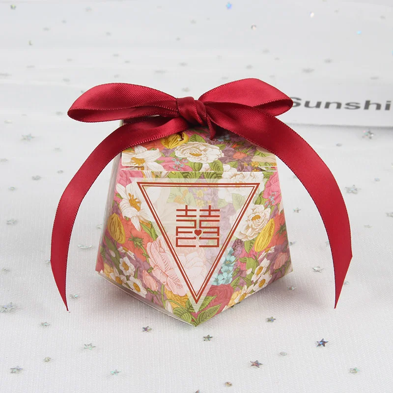 5/10PCS Wedding Thanking Gifts Box Candy Bag Wrapping Paper Packaging Baby Shower Newborn Pink Birthday Party Favors Supplies view 5