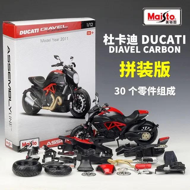 Maisto 1:12 Ducati Diavel Carbon Assembly Version Alloy Motorcycle Model Diecast Metal Motorcycle Model Collection Toys Gifts