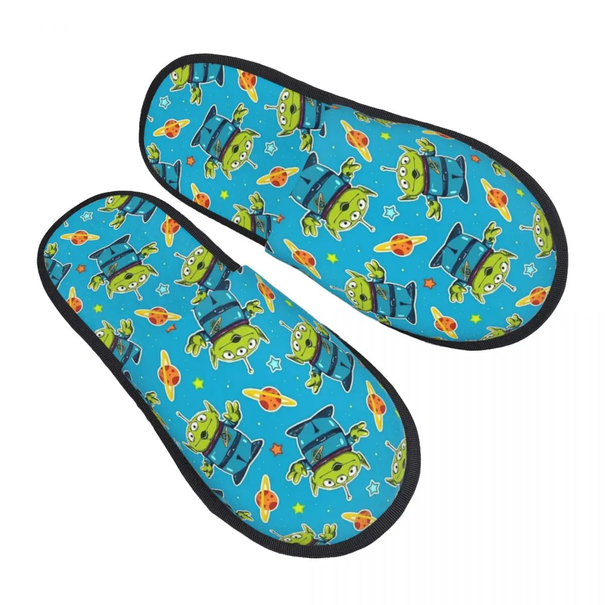 

Little Green Man Pattern Aliens Toy Story House Slippers Anti-skid Soft Household Fur Slippers Slides Bedroom
