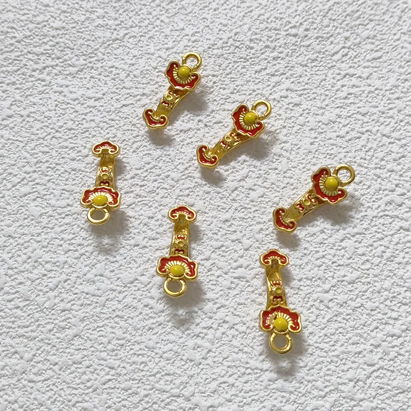 

1Pcs Drops of Oil Retro Ruyi Small Pendant Color Preserving Pendant DIY Bracelet Necklace Jewelry Accessories Wholesale