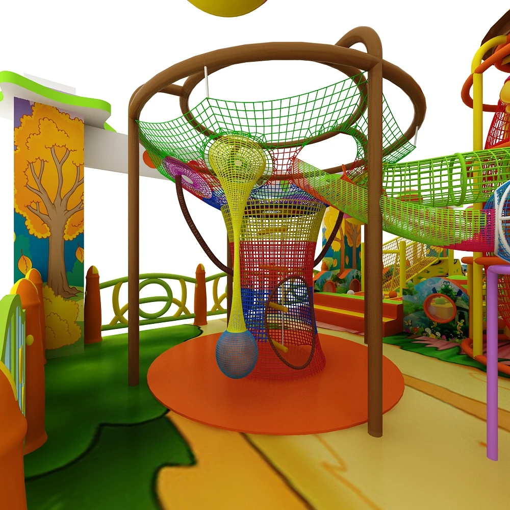 مغامرة رياضية تجارية كبيرة، معدات ملاهي للتسلق، ملعب دورة النينجا، حديقة أطفال داخلية #5