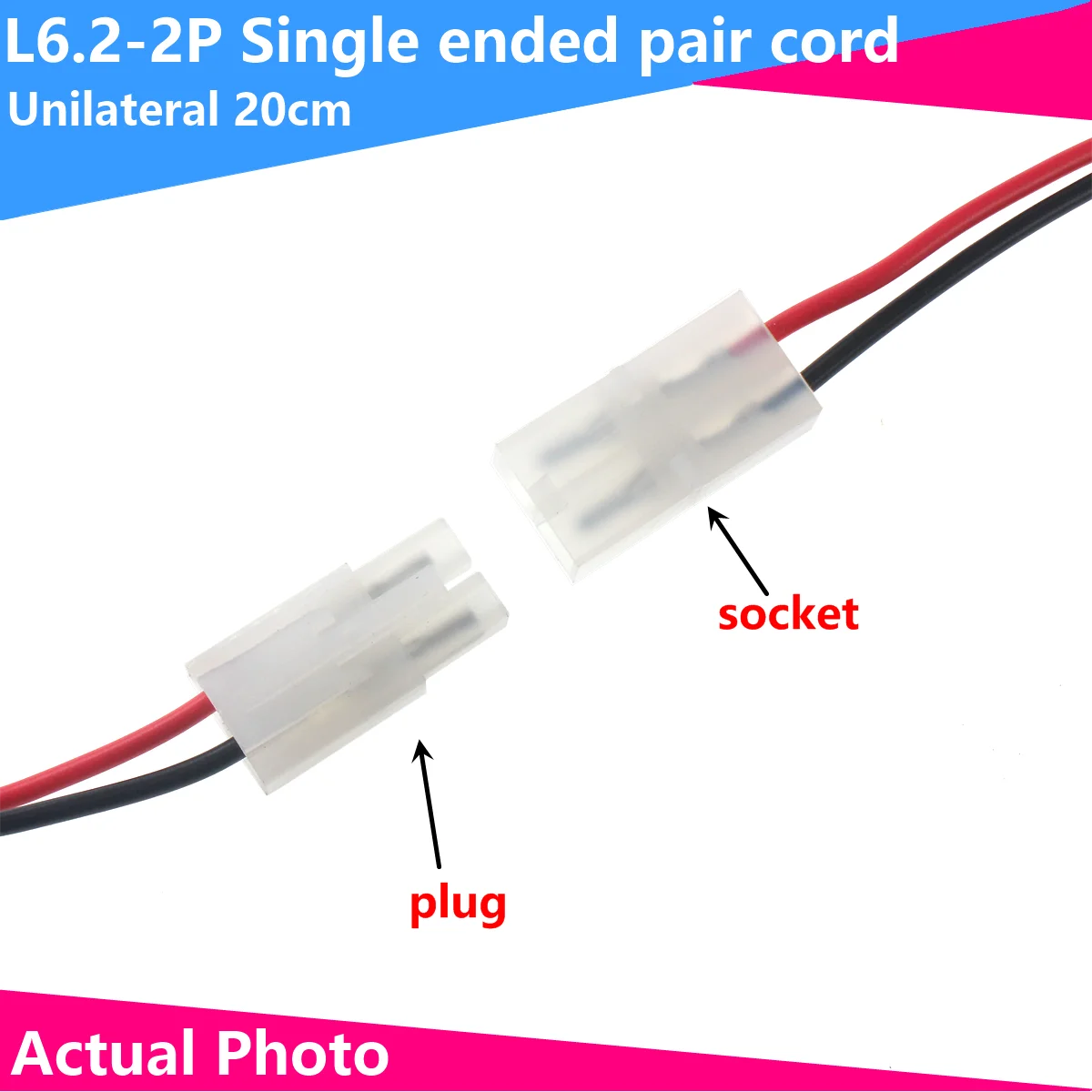 5Pairs 6.2mm 2 Pin 22AWG L6.2-2P Tamiya Male Female Male and Female with 20cm 30cm Long Wire Cables Connectors new