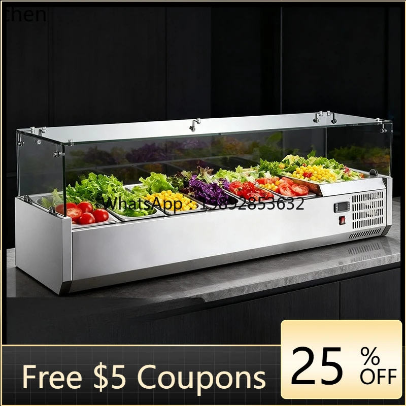 ACC Fresh-Keeping Countertop Refrigerated Display Salad Cabinet Desktop Pizza Operation Table Freezer