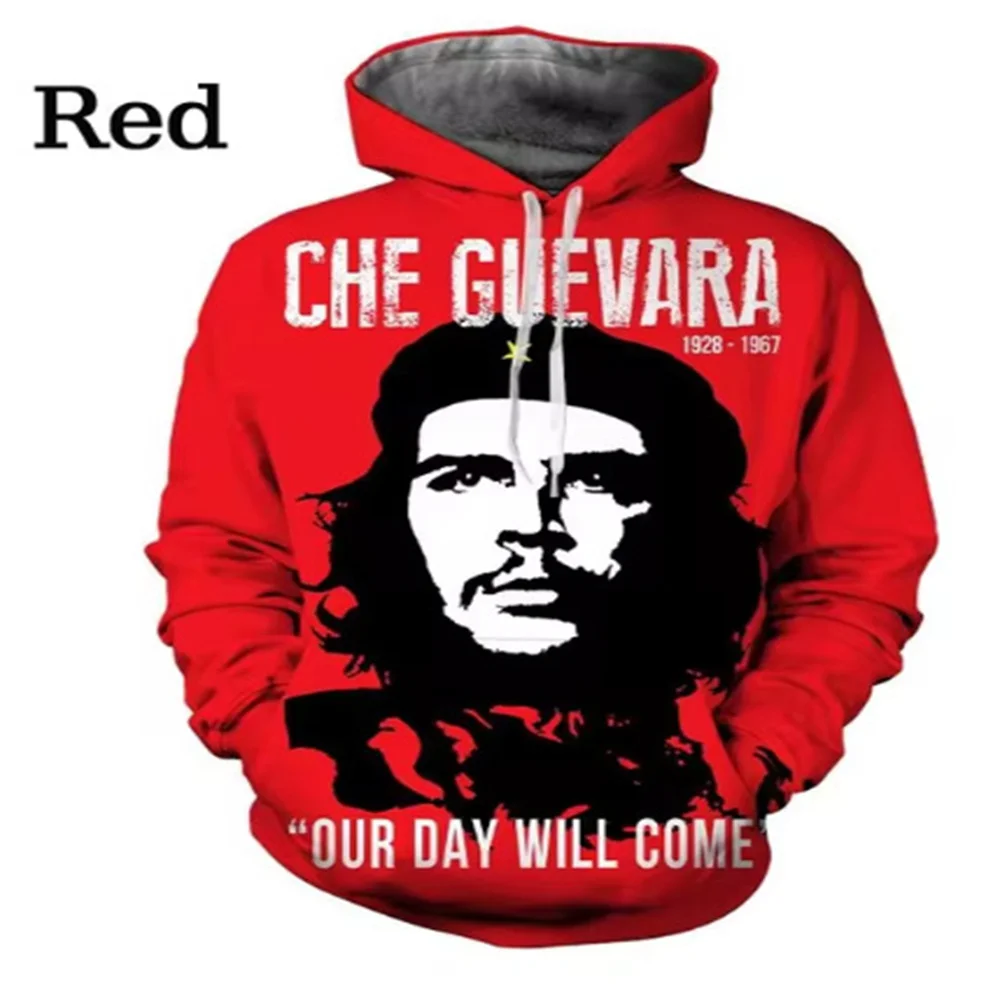 Che Guevara Hero Men's Spring and Autumn Retro Sweatshirt 3D Printing Men's and Women's Hoodies Personality Casual Long Sleeve H