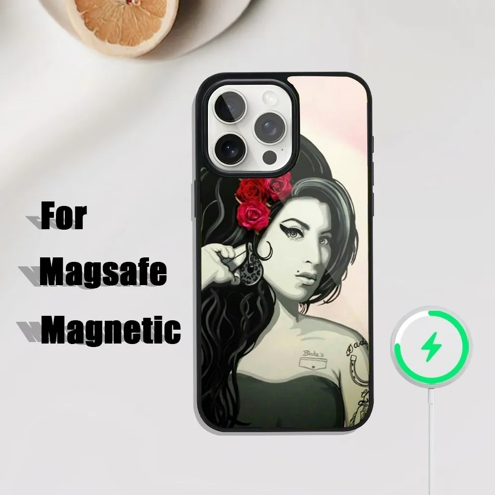 Singer Amy Winehouse Phone Case For iPhone 16,15,14,13,12,11,Plus,Pro,Max Mini Magsafe Magnetic Wireless Charging