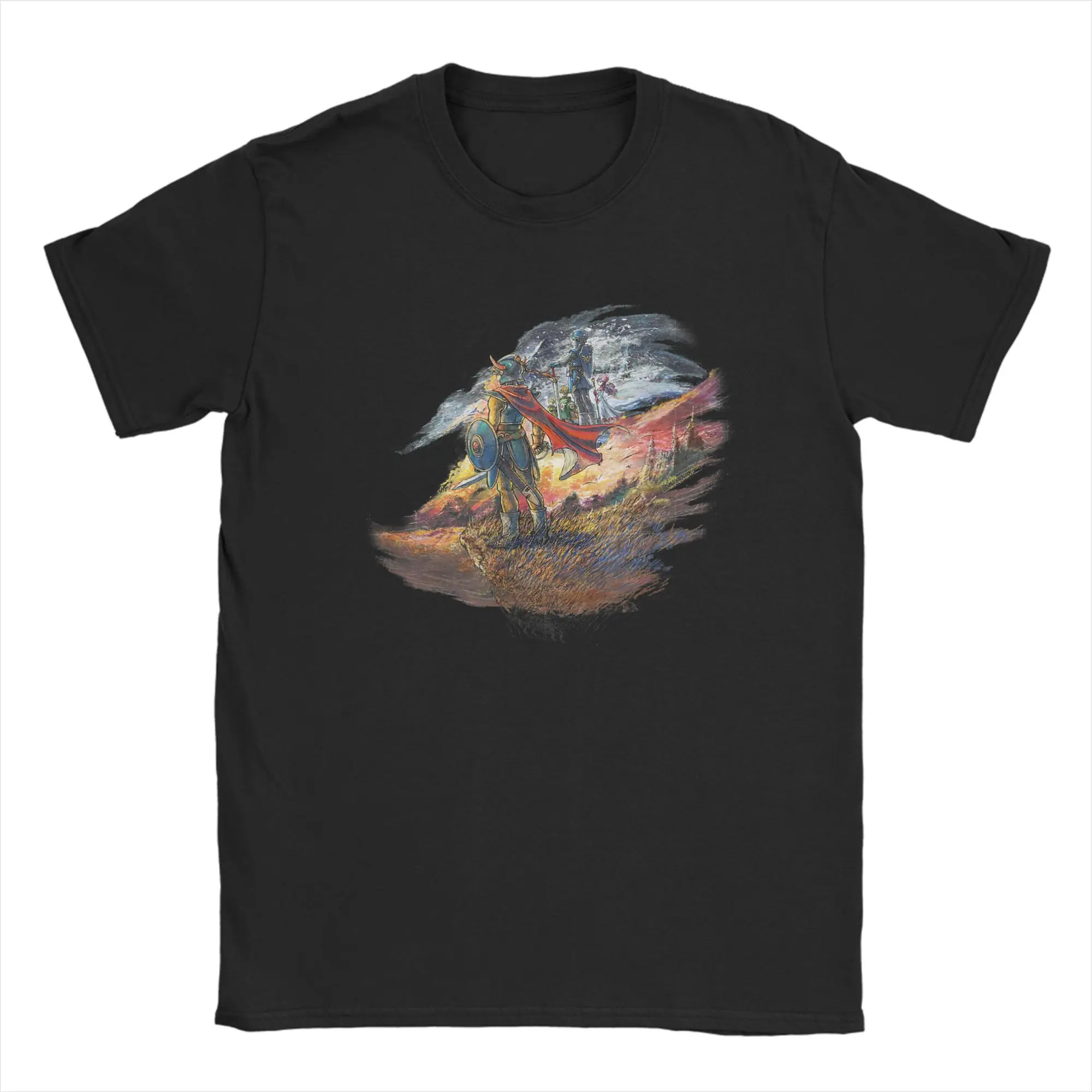 Novelty Dragon Quest I & II HD-2D Remake Art T-Shirts Men Round Collar Cotton T Shirt  Short Sleeve Tee Shirt Plus Size Tops