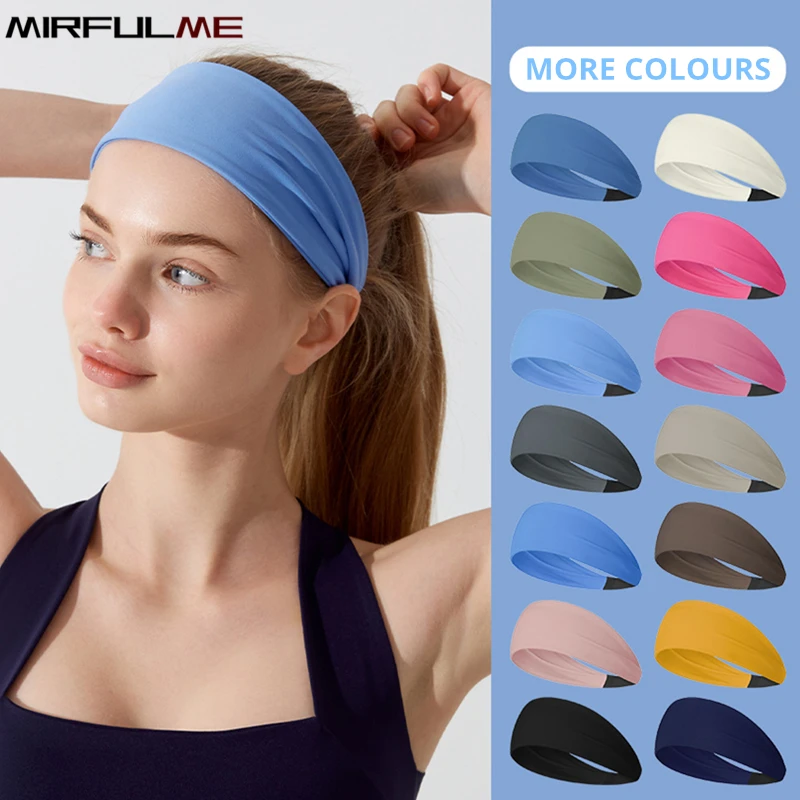 

Women Yoga Headbands Sports Sweatband Breathable Sweat Absorbent Hair Band Elastic Hairlace Outdoor Running Fitness Headscarf