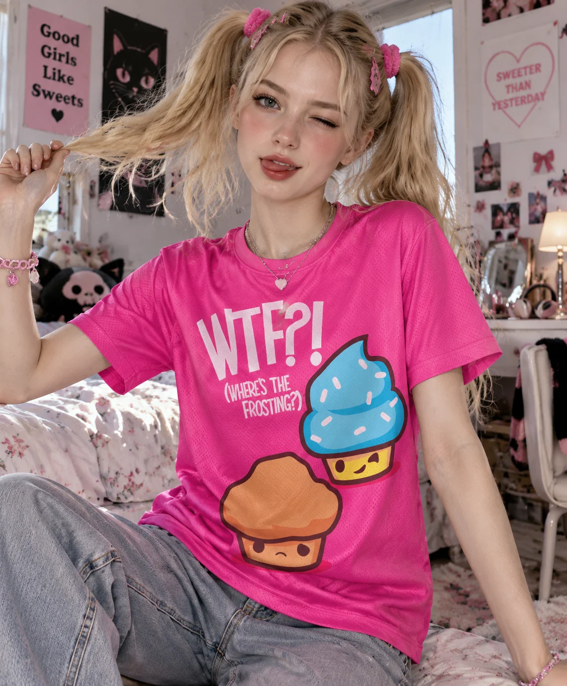 Y2K Grunge Gothic Bug Girl Printed T‑Shirt for Women, 90s Vintage Emo Harajuku K‑Pop Subculture Short‑Sleeve Top Summer Autumn