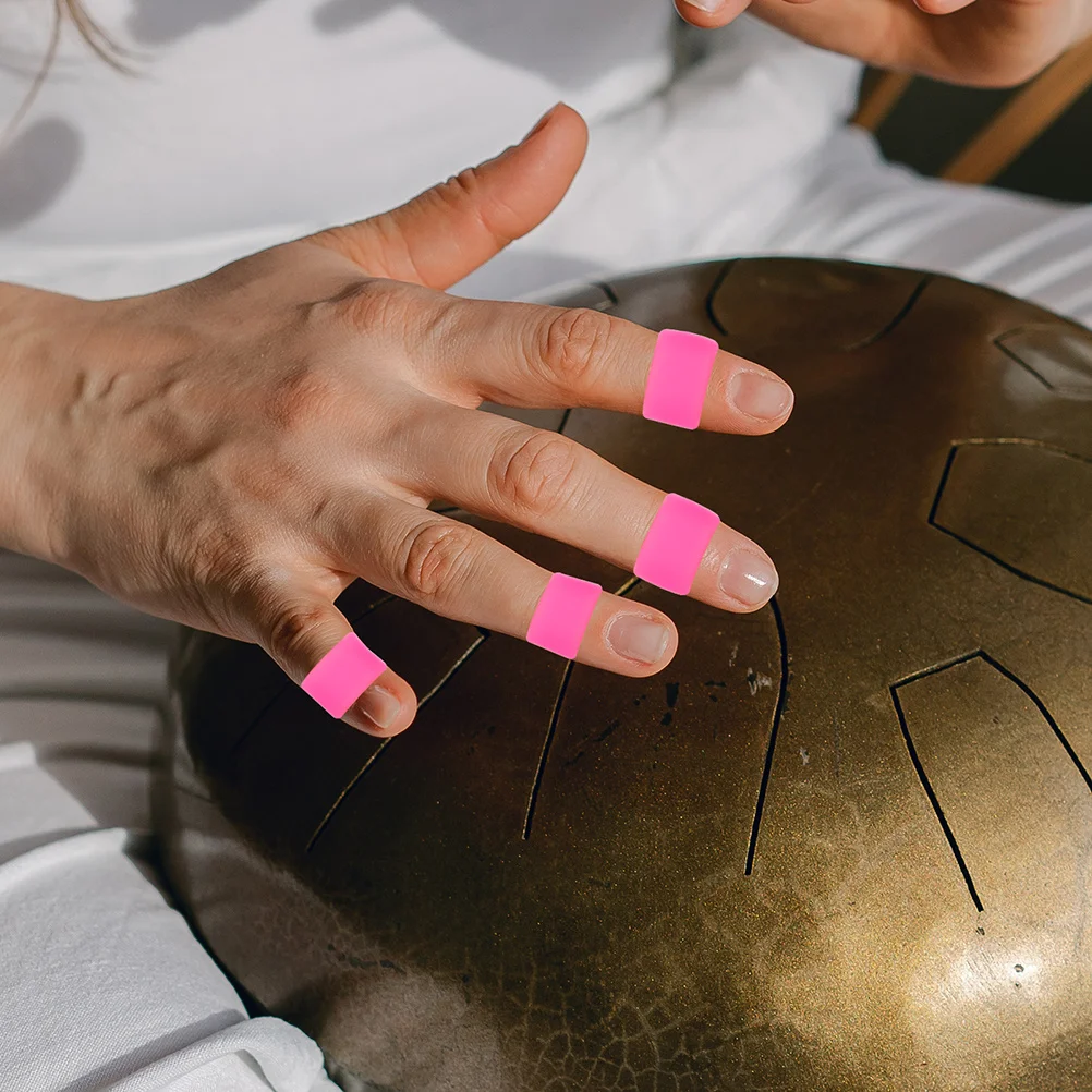 

8Pcs Drum Silicone Finger Covers for Steel Tongue Drum Parts Protective Sleeve Wear-Resistant Simple to Use Fits All Fingers
